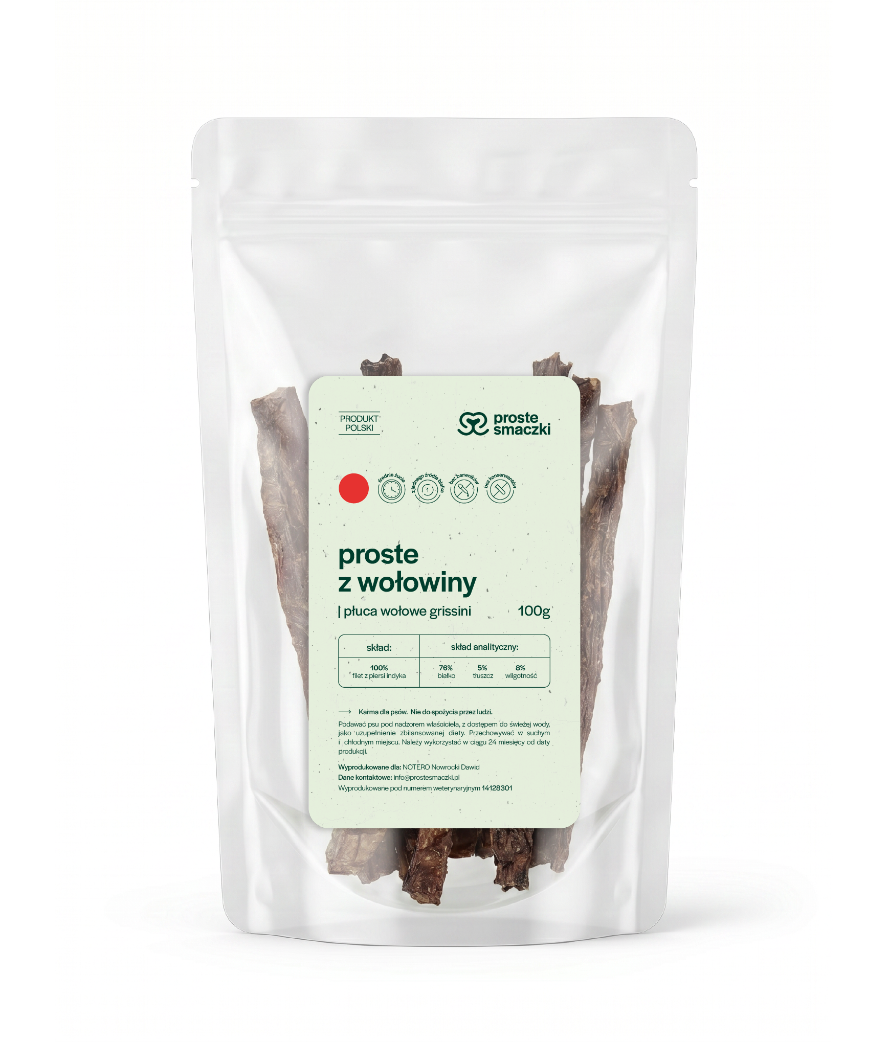 PROSTE Z WOŁOWINY | płuca wołowe grissini GRYZAK 100g